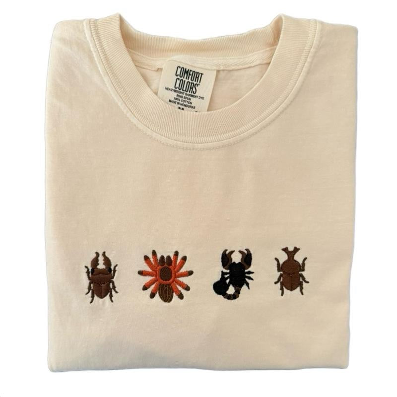 Island Beetles Embroidered T-shirt