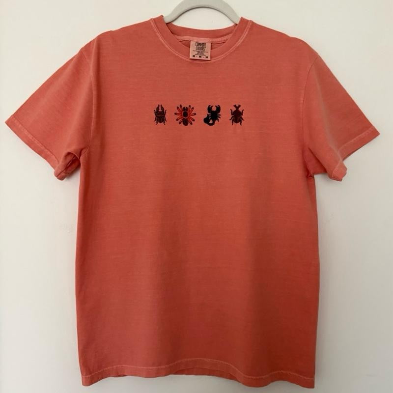 Island Beetles Embroidered T-shirt