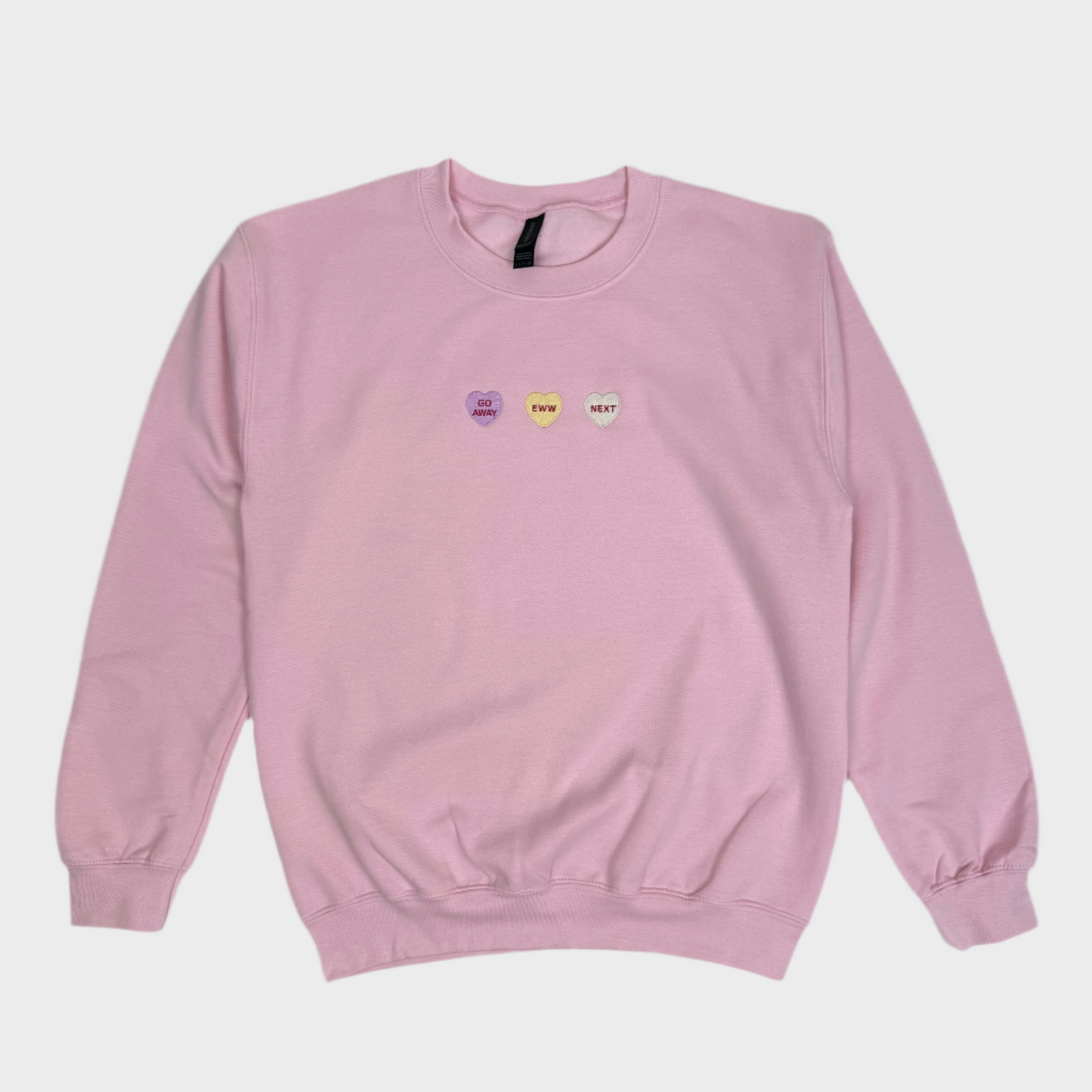 Anti-Valentine’s Heart Candy Embroidered Sweatshirt