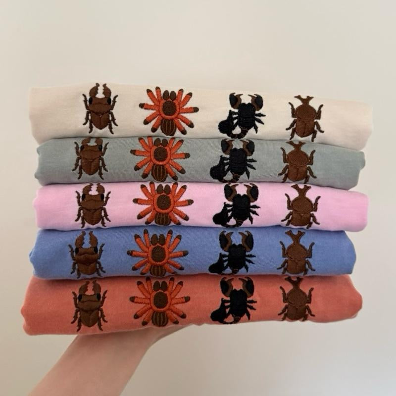 Island Beetles Embroidered T-shirt