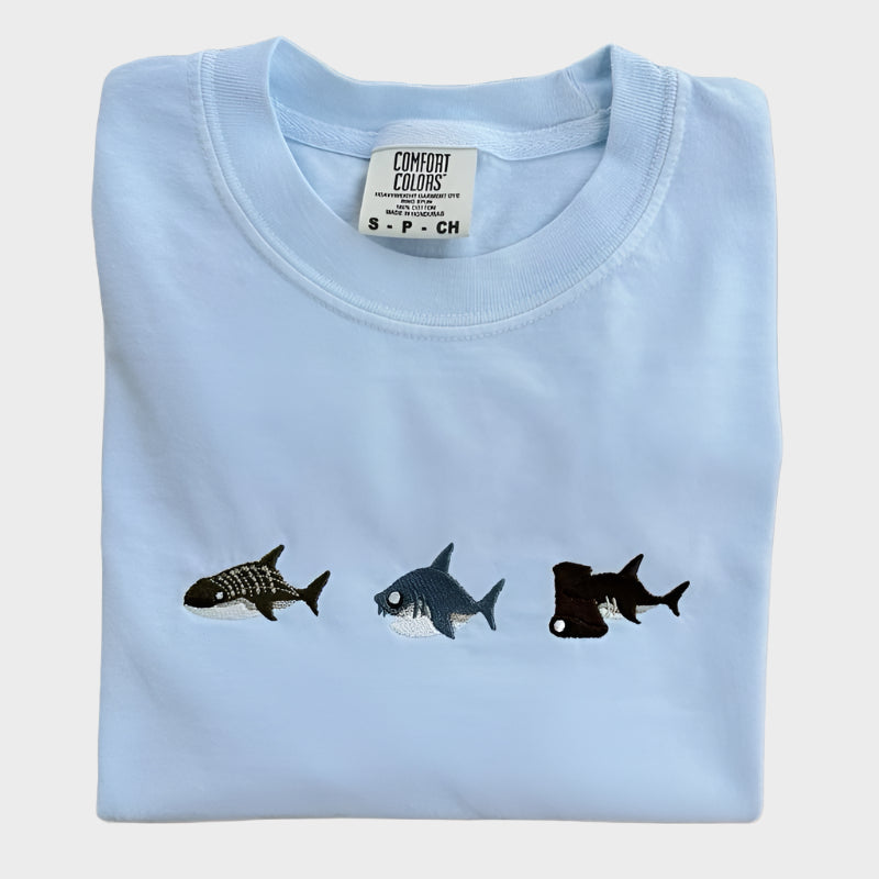 Island Sharks Embroidered T-shirt