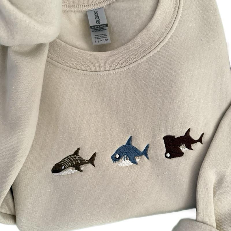 Island Sharks Embroidered Sweatshirt
