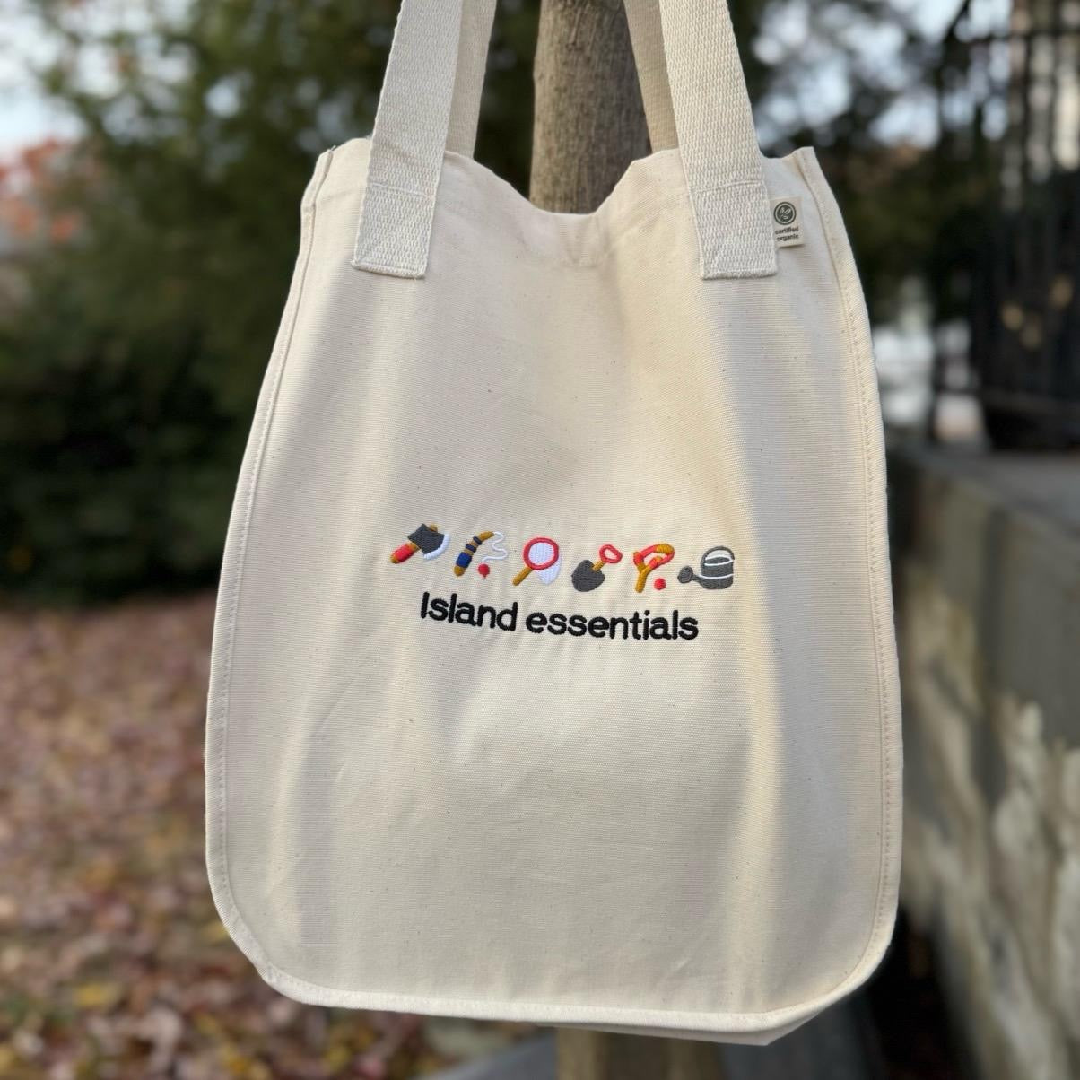 Island Series Embroidered Organic Cotton Tote Bag