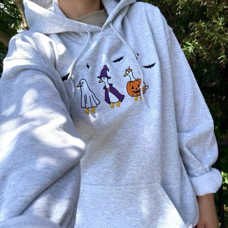 Spooky Goose Embroidered Hoodie