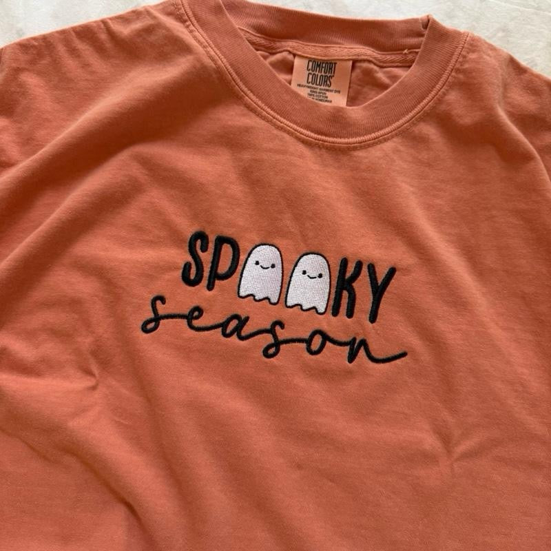 Spooky Season Ghosts Embroidered T-shirt
