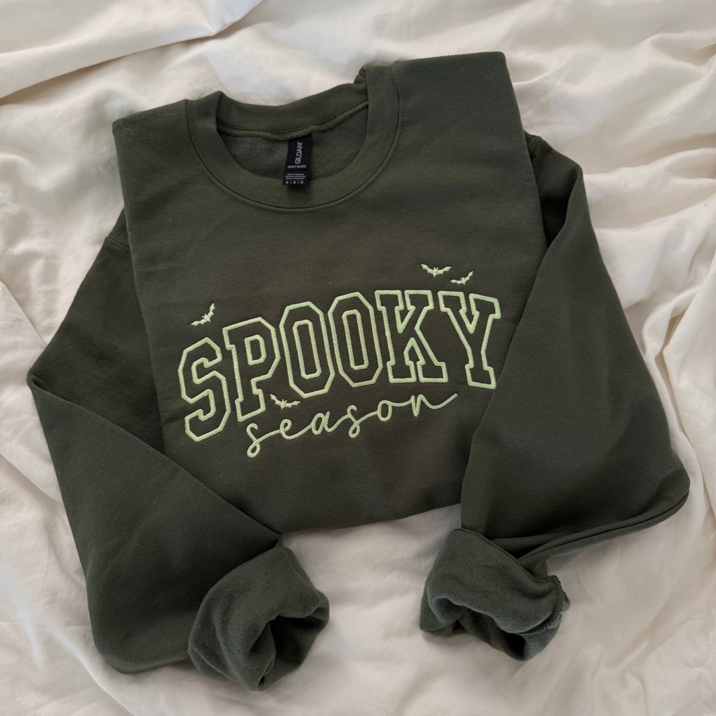 Glow in the Dark Embroidered Spooky Season Sweatshirt