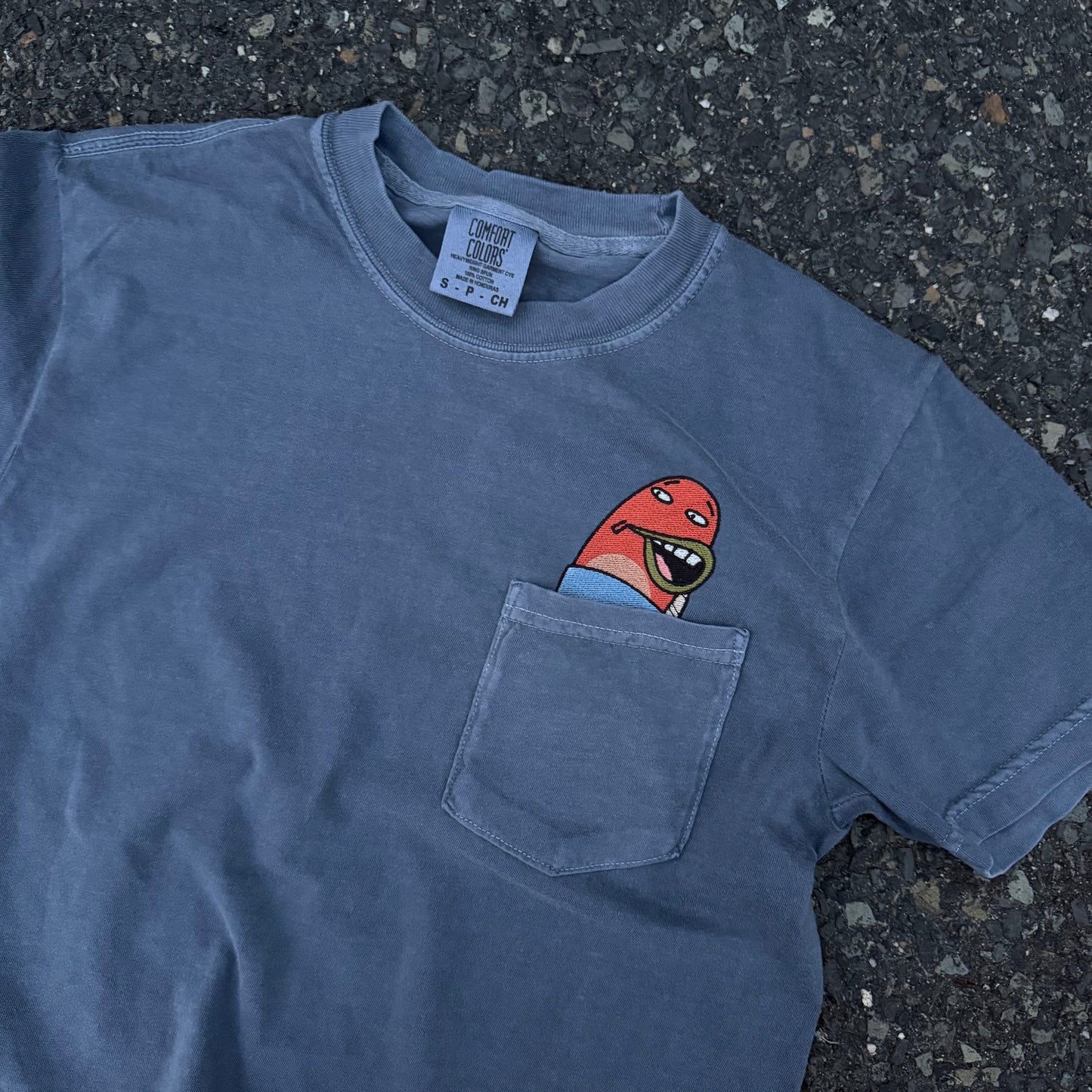 Barnacles Embroidered Cotton Pocket T-shirt