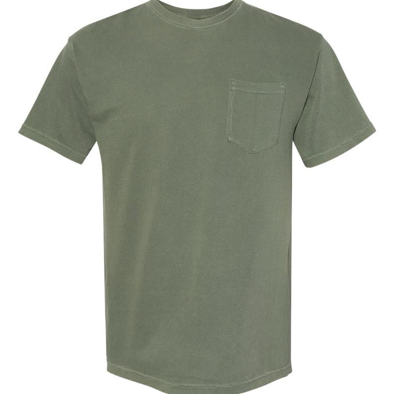 Teal Fish Meme Embroidered Cotton Pocket T-shirt