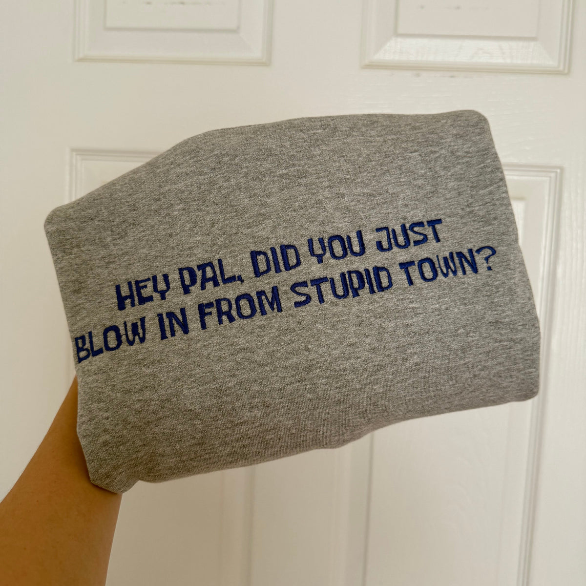 Custom Text Only Embroidery Sweatshirt (Enter custom text in box at "view cart" bag button)