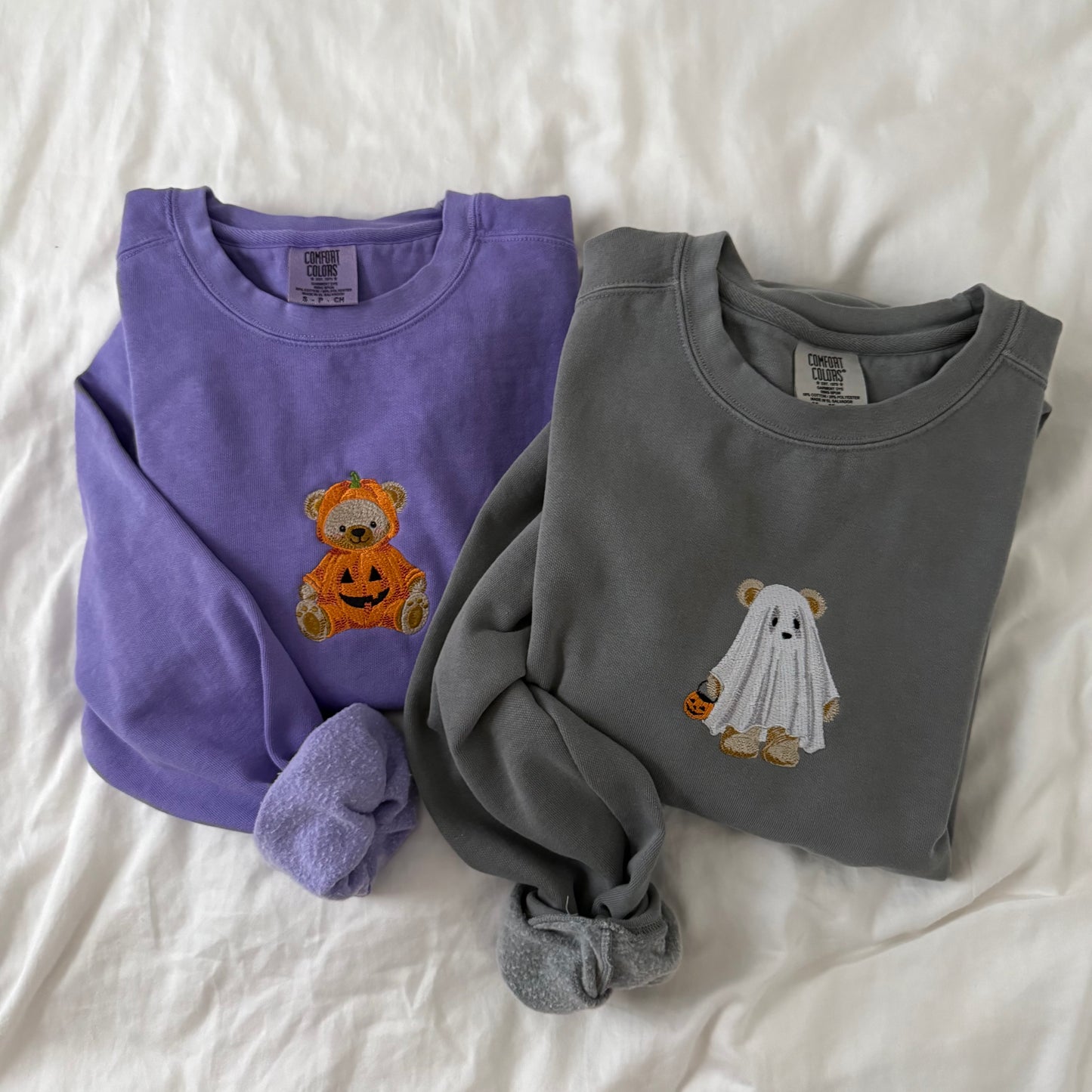 Vintage Spooky Bears Embroidered Sweatshirt (80% cotton blend)