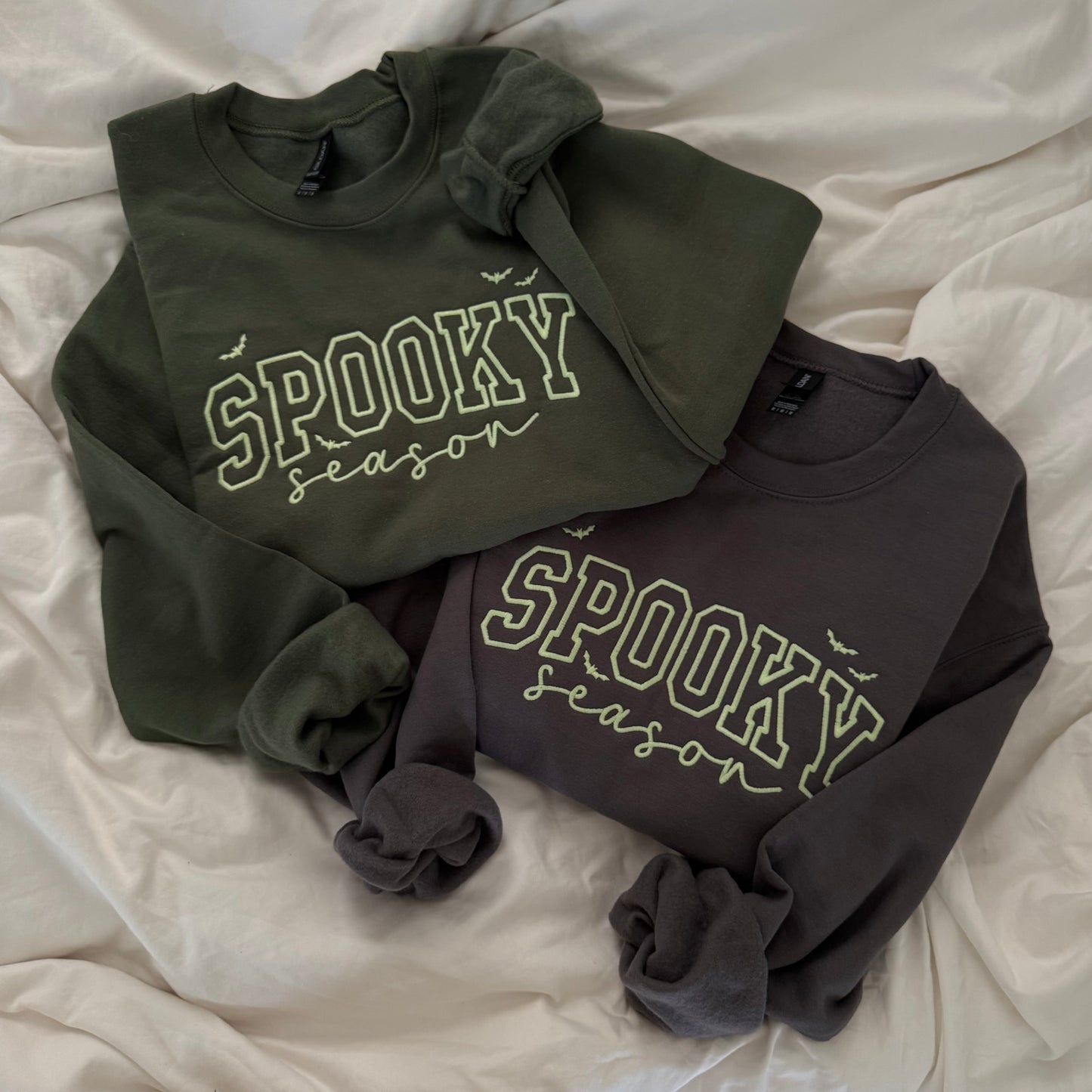 Glow in the Dark Embroidered Spooky Season Sweatshirt