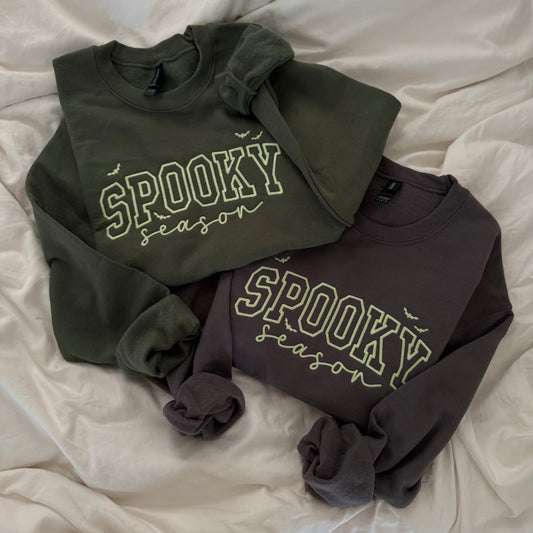Glow in the Dark Embroidered Spooky Season Sweatshirt