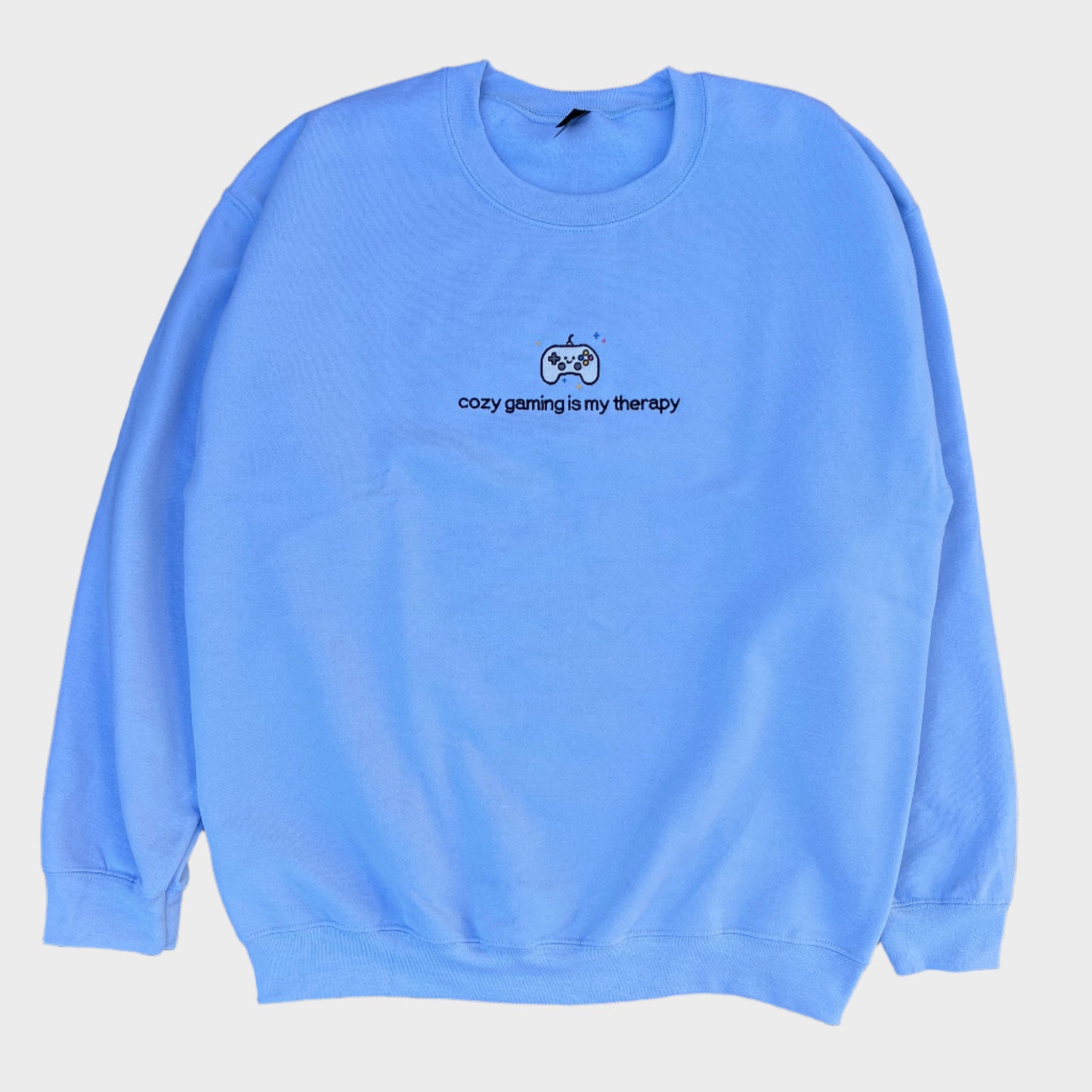 Cozy Gaming Is My Therapy Embroidered Sweatshirt