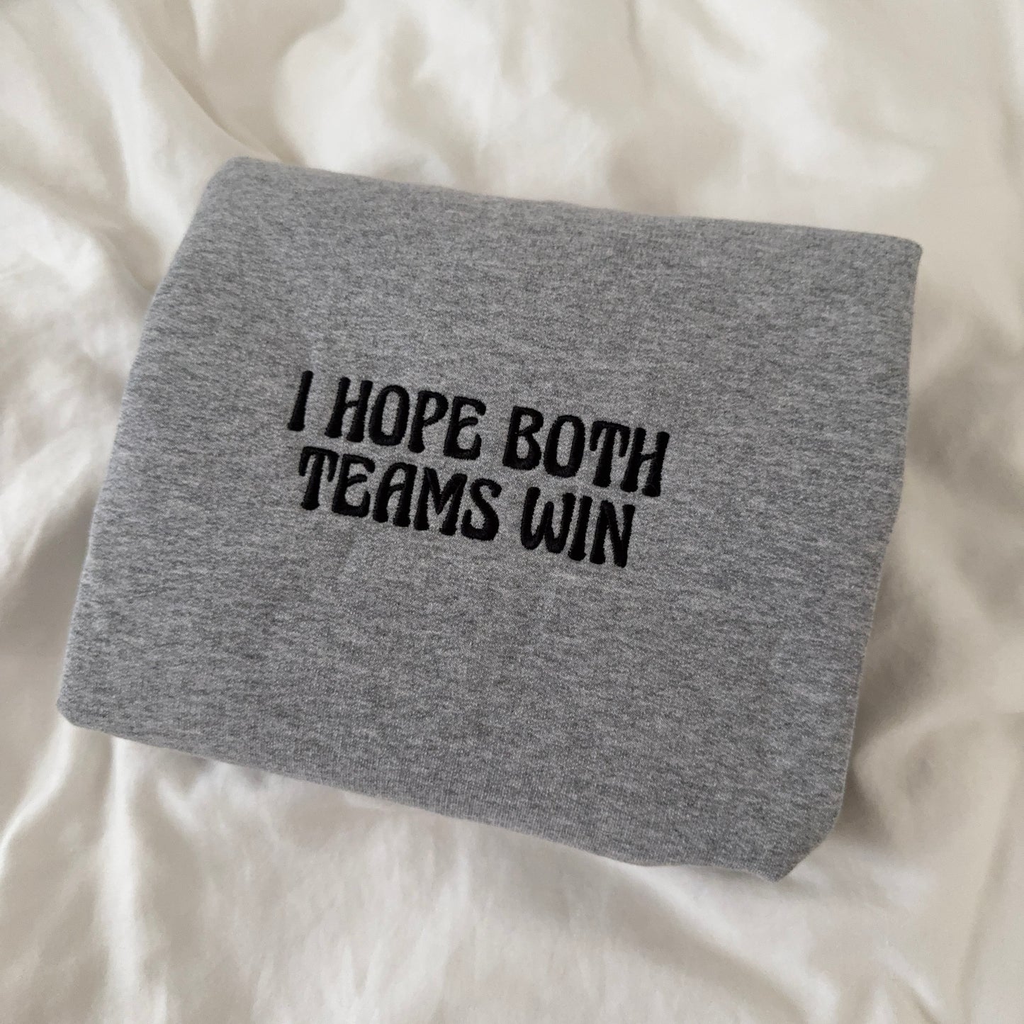 Football Season Grey Embroidered Fun Sweatshirt