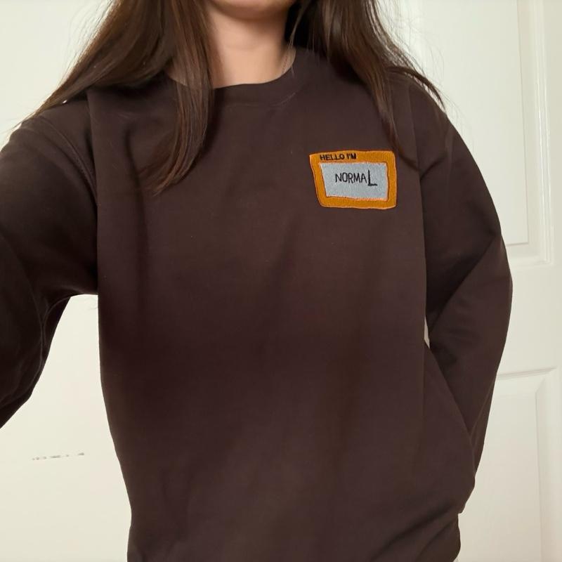 Hi I’m Normal Embroidered Meme Sweatshirt