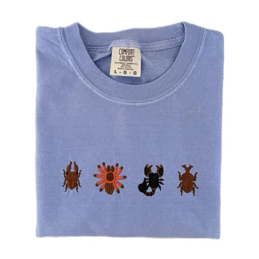Island Beetles Embroidered T-shirt