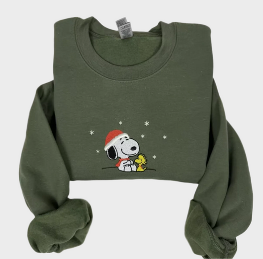 Snoopy Christmas Embroidered Sweatshirt