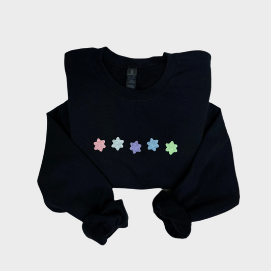 Glow In The Dark Stars Embroidered Sweatshirt