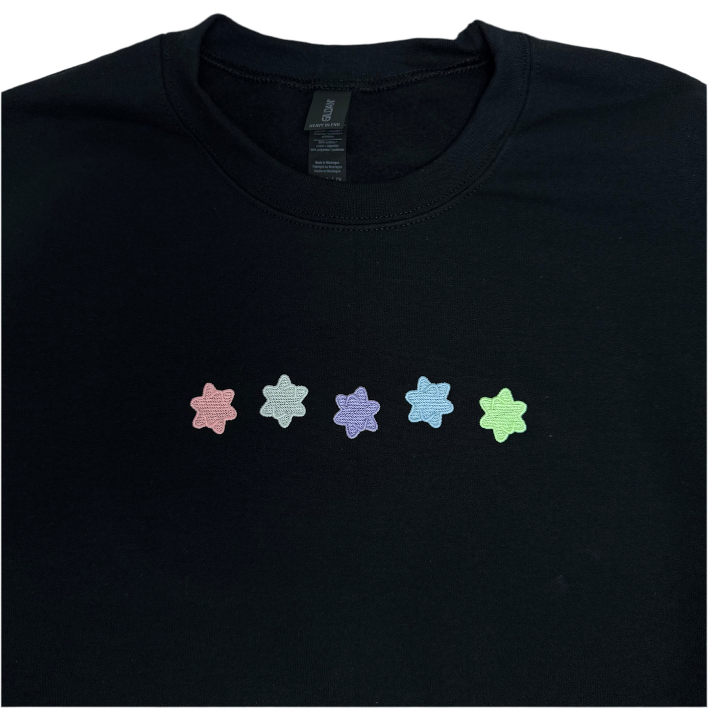 Glow In The Dark Stars Embroidered Sweatshirt