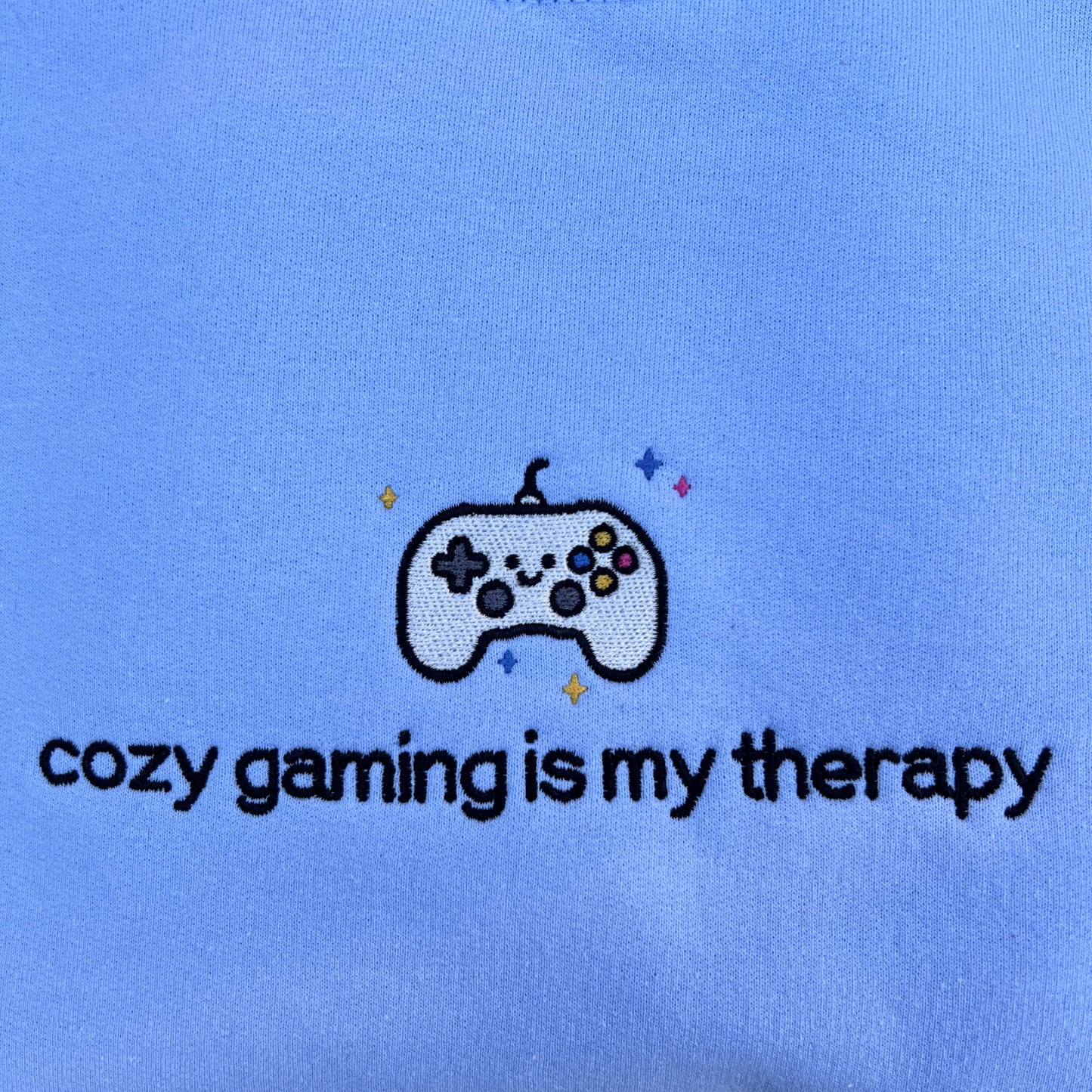 Cozy Gaming Is My Therapy Embroidered Sweatshirt