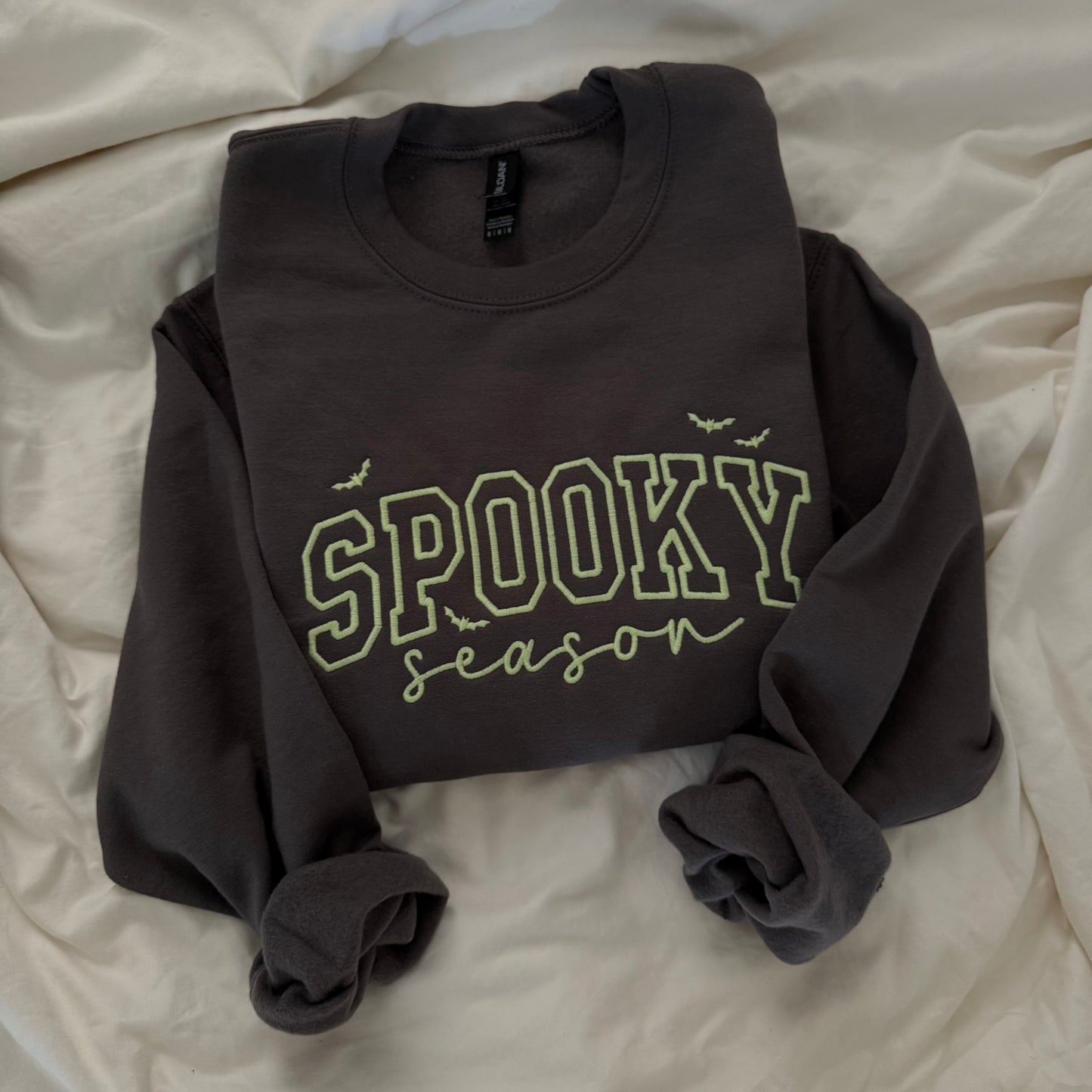 Glow in the Dark Embroidered Spooky Season Sweatshirt