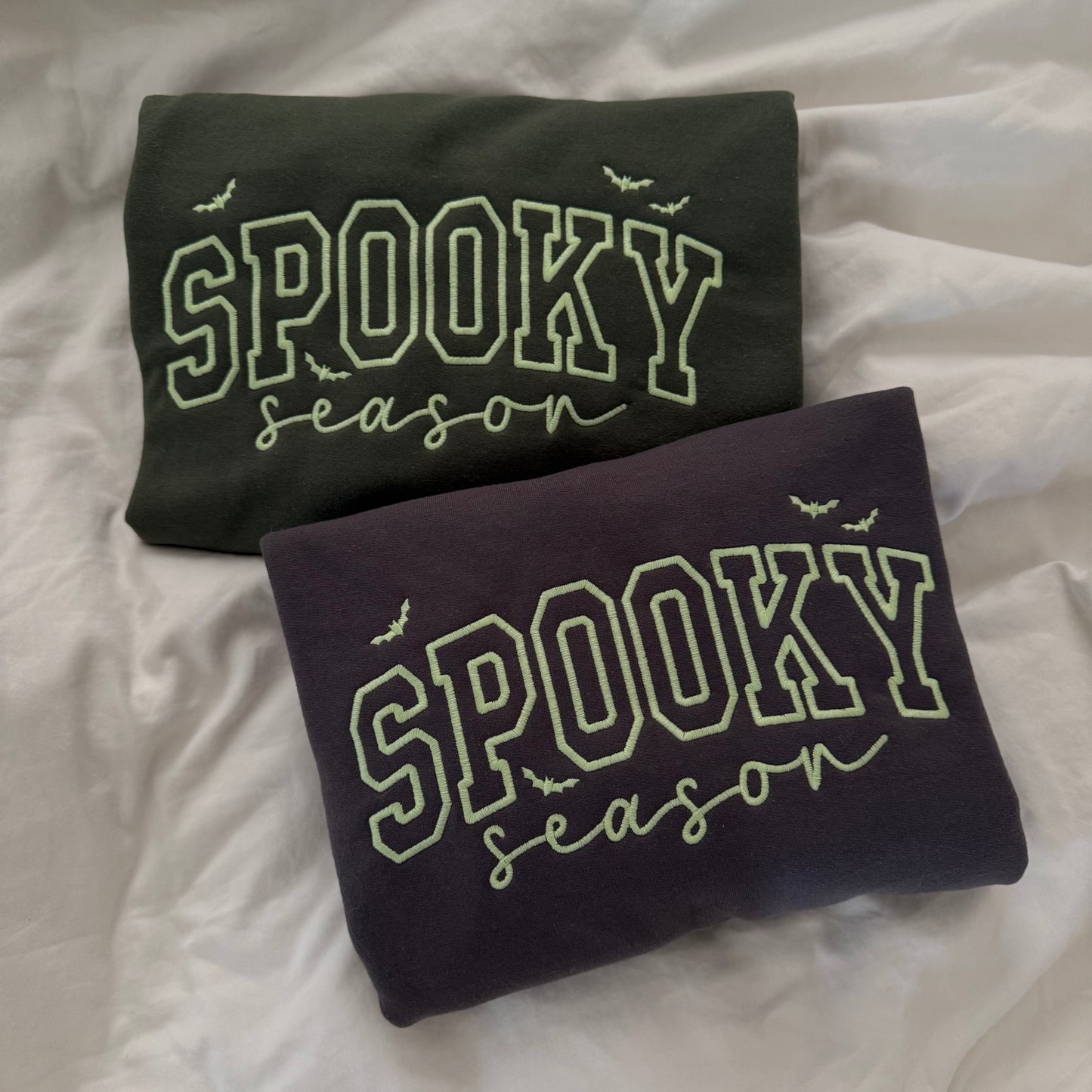 Glow in the Dark Embroidered Spooky Season Sweatshirt