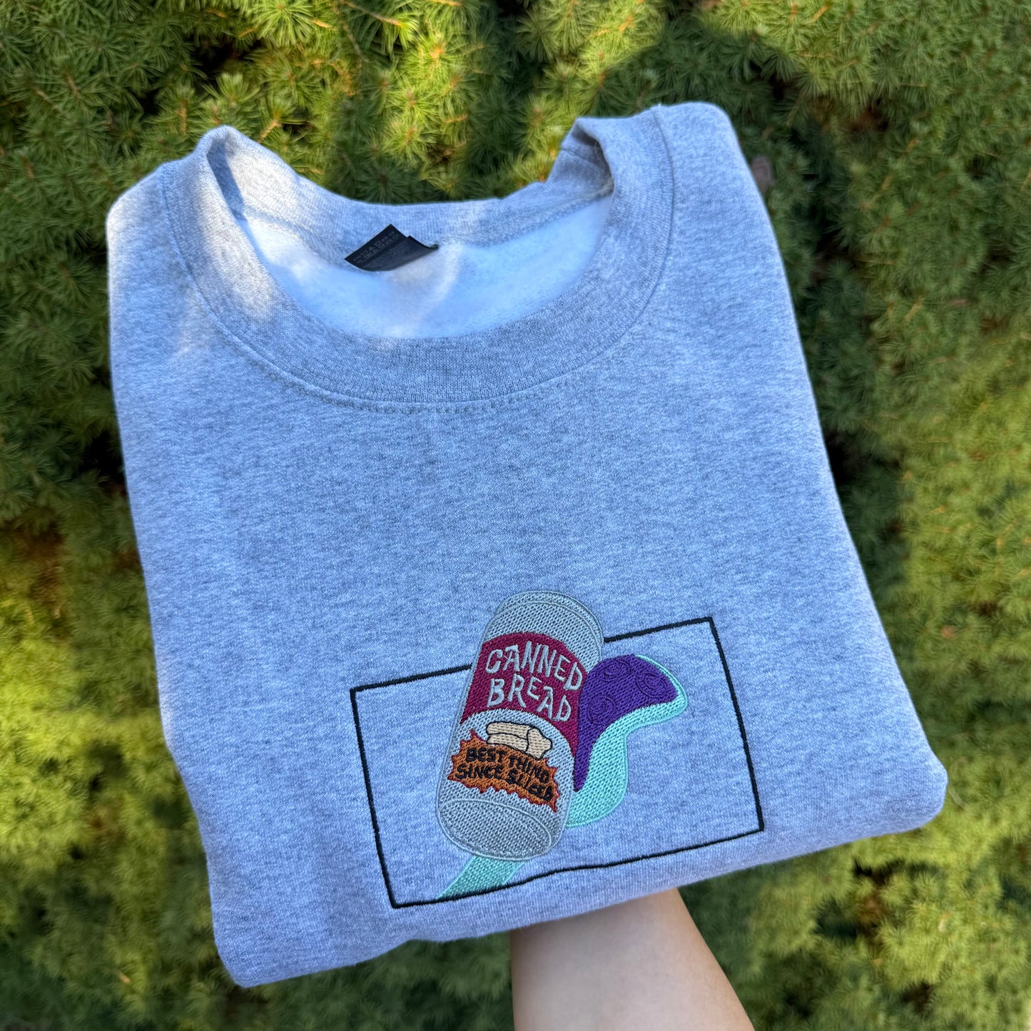 Canned Bread Embroidered Sweatshirt