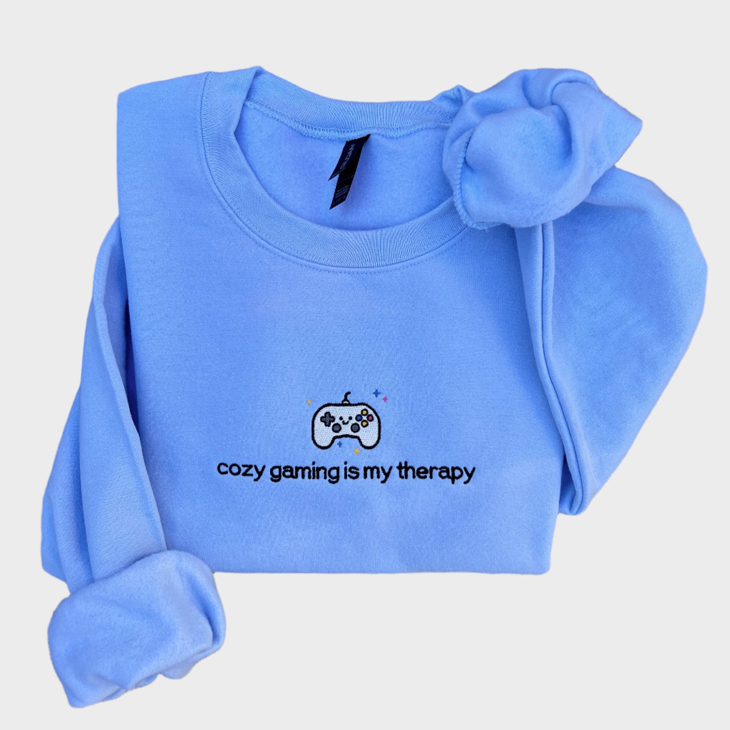 Cozy Gaming Is My Therapy Embroidered Sweatshirt