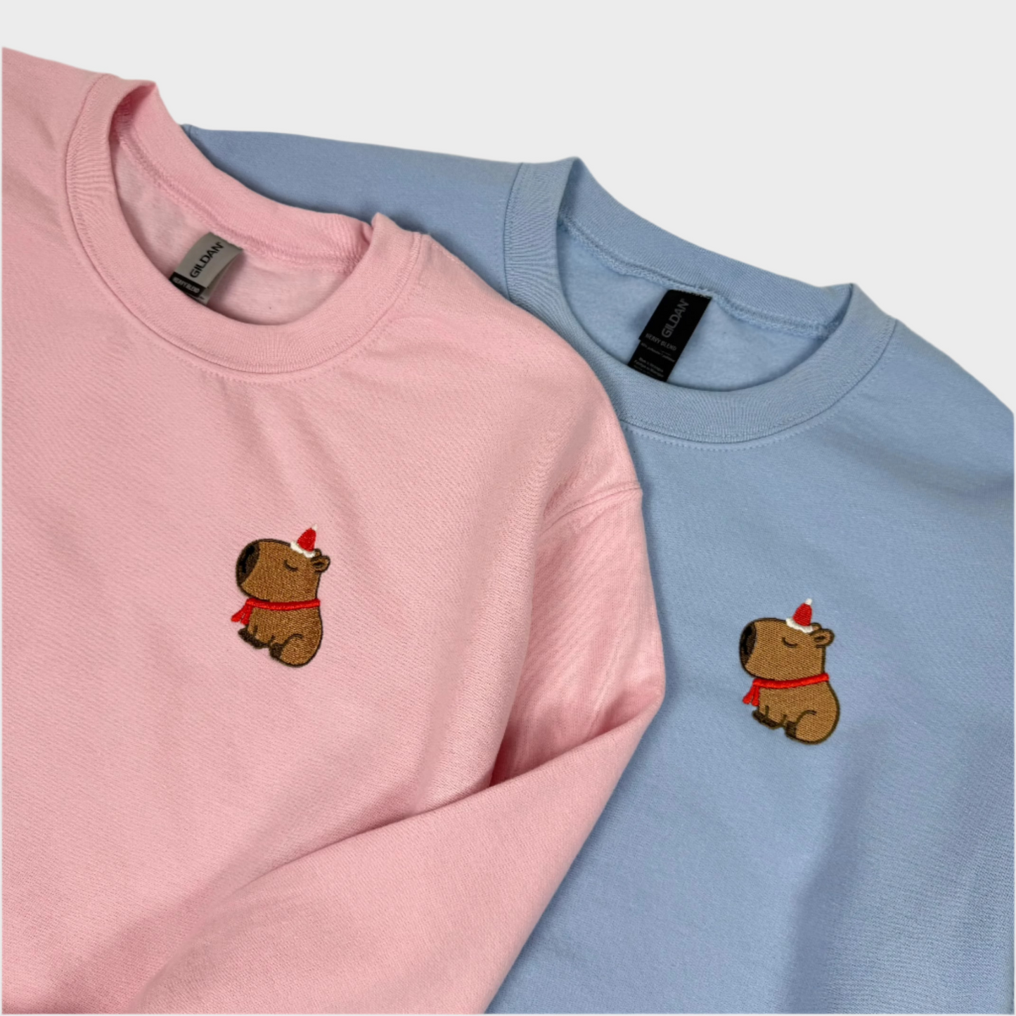 Christmas Capybara Embroidered Sweatshirt