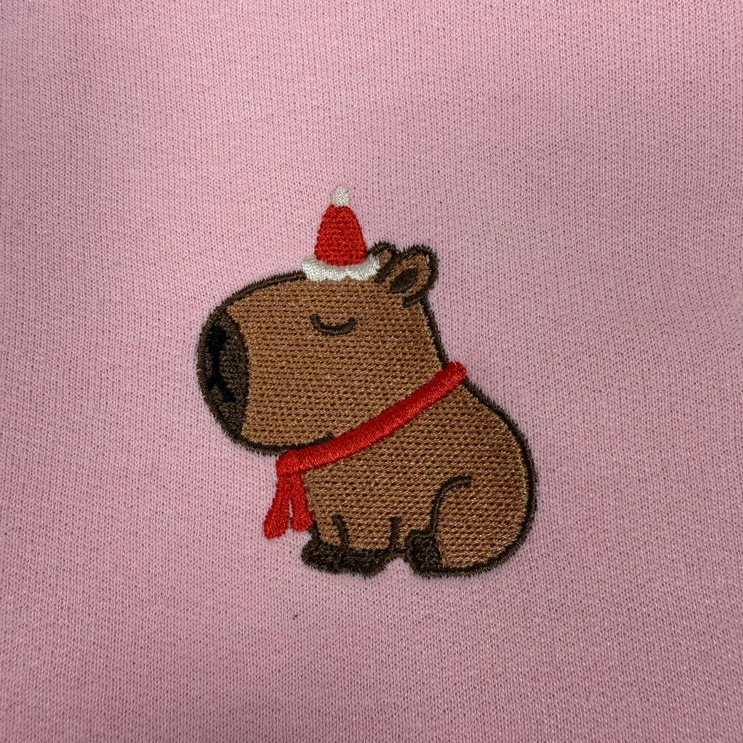 Christmas Capybara Embroidered Sweatshirt