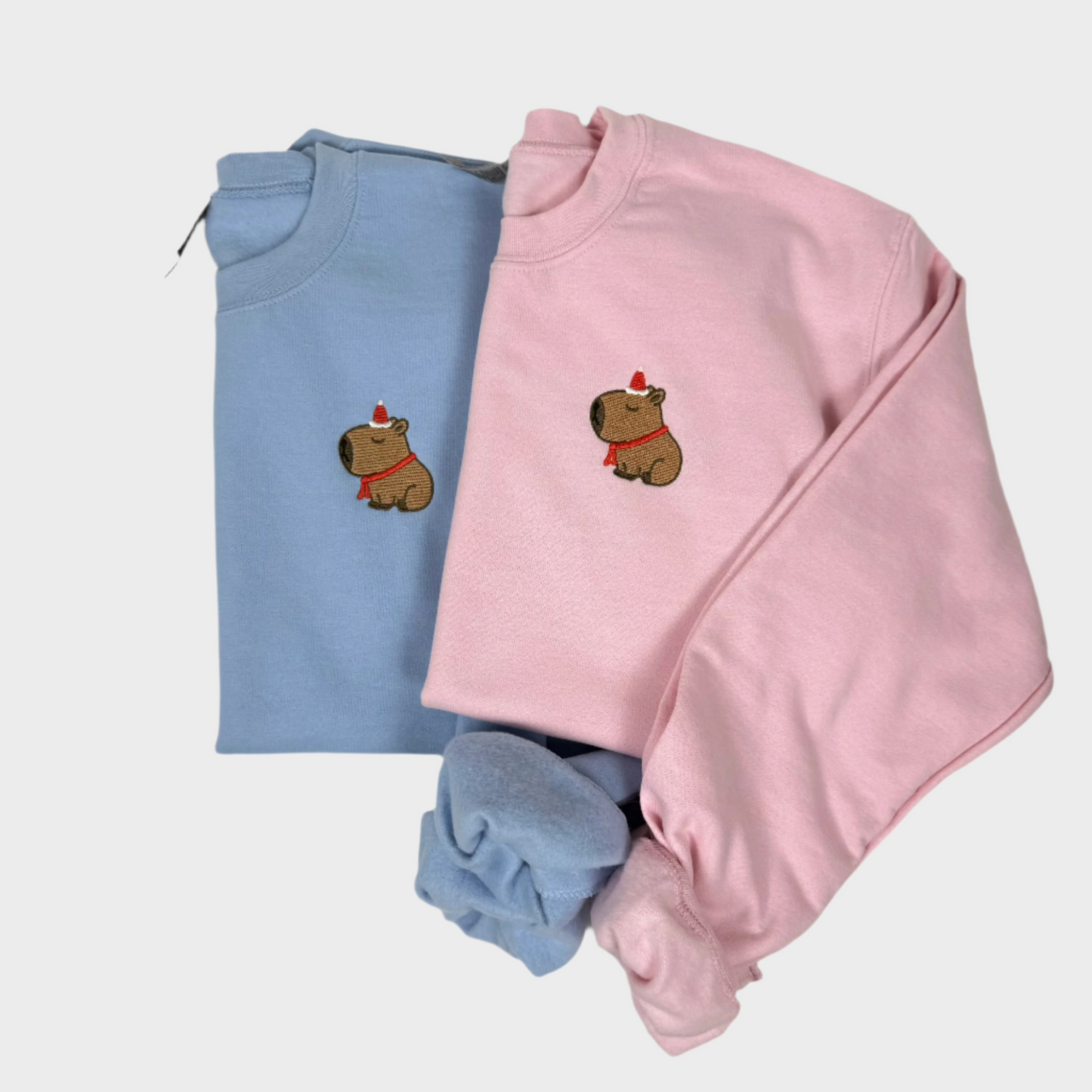 Christmas Capybara Embroidered Sweatshirt