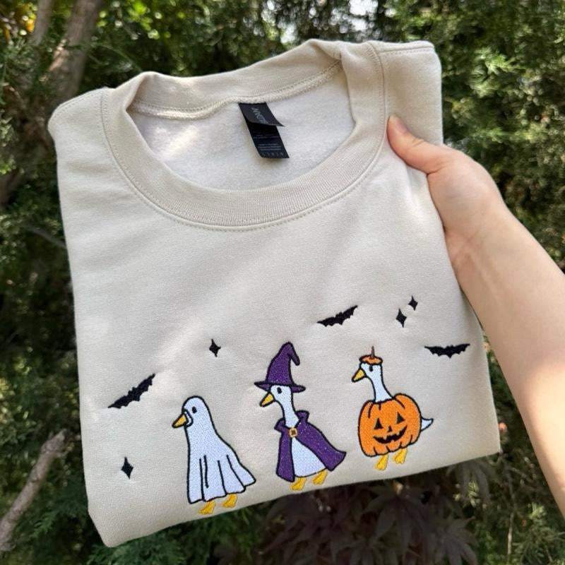 Spooky Goose Embroidered Sweatshirt