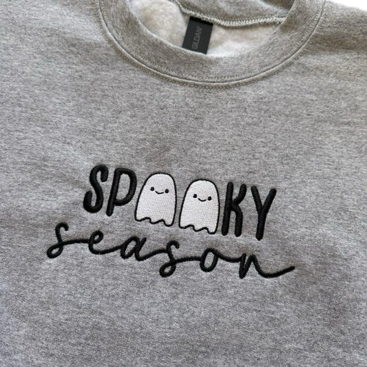 Spooky Season Ghost Embroidered Sweatshirt