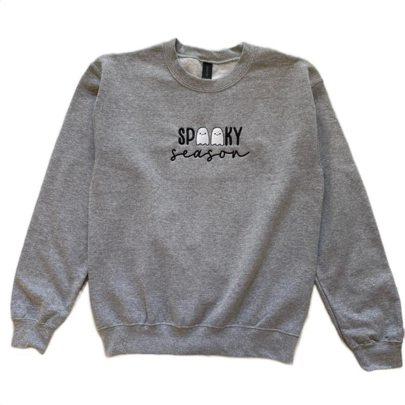 Spooky Season Ghost Embroidered Sweatshirt