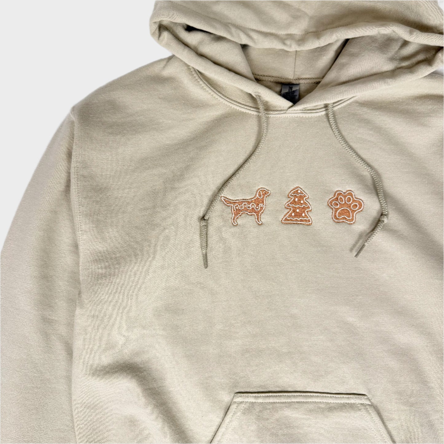 Gingerbread Dog Embroidered Hoodie