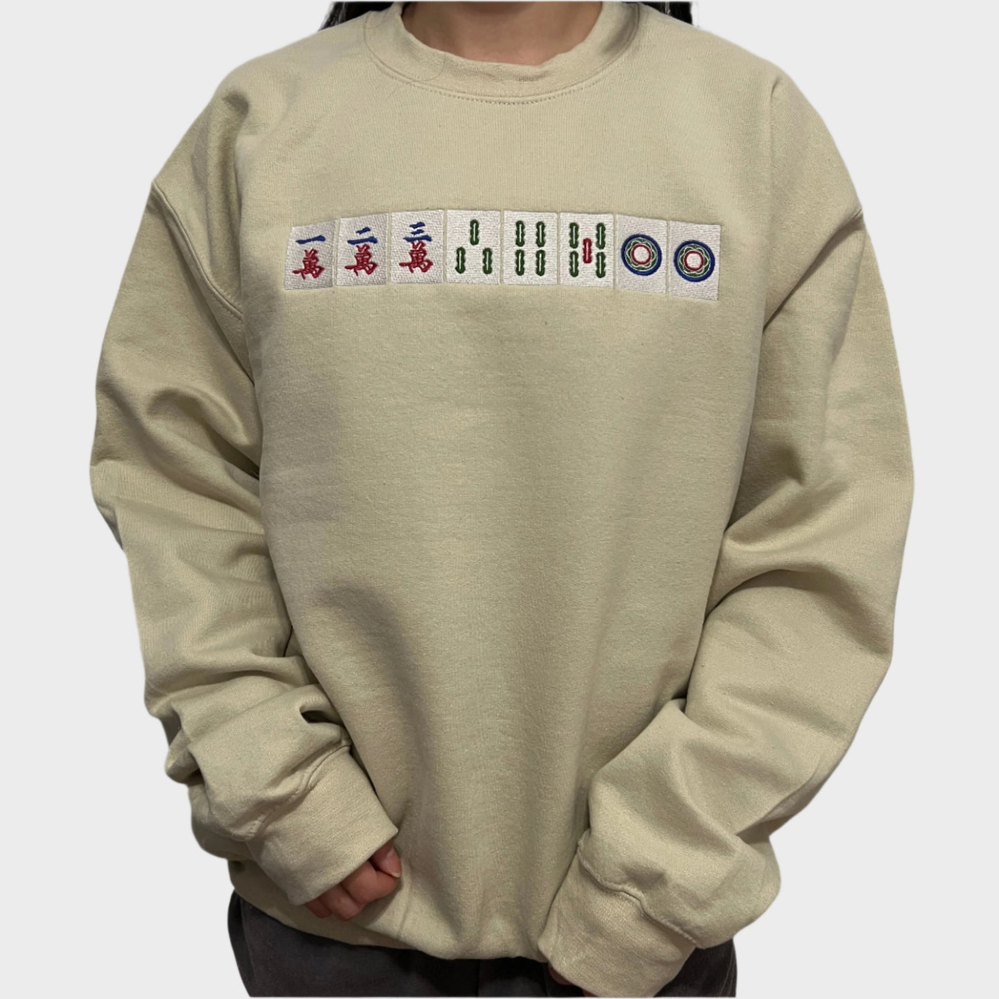 Mahjong Embroidered Sweatshirt