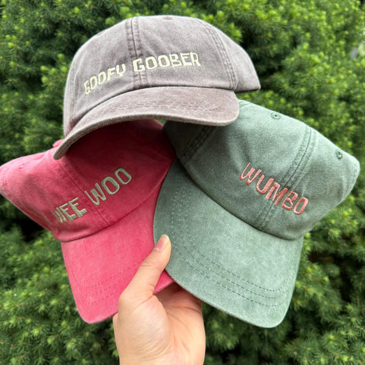 Wee Woo, Goofy Goober, Wumbo Embroidered Cotton Hat/Cap
